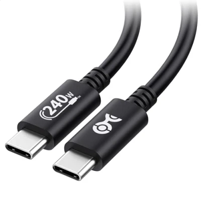Abbildung von Cable Matters [USB IF zertifiziert] 240W USB C ladekabel 1m schnellladekabel für MacBook Pro, Dell XPS (USB ladekabel, 140W Kabel) mit Stromübertragung 3.1 in Schwarz 2.0, No Video)