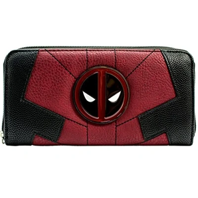 Abbildung von Deadpool Anti Hero Suit Up Outfit Metall Emblem Geldbörse/Geldbeutel Portemonnaie mit Münzfach &amp; Kartenhalter, Rot