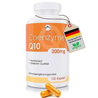 Abbildung von Alparella Elements Coenzym Q10 Supplement Hochkonzentriert Vegan 200 mg pro Kapsel 4 Monatsvorrat mit 120 Kapseln Packung