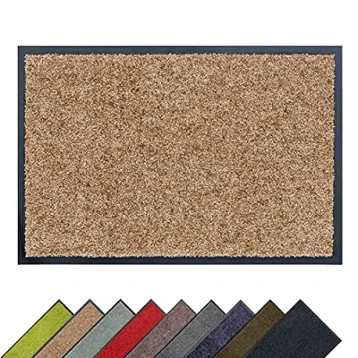 Abbildung von ASTRA hochwertiger Schmutzfangmatte waschbarer Fußabstreifer robust langlebige Fußabtreter für den Indoorbereich Sand 60 x 180 cm