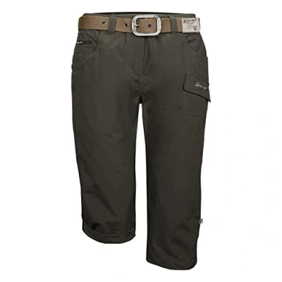 Abbildung von G.I.G.A. DX Damen Casual Caprihose mit Gürtel/Kurze Hose GS 35 WMN PNTS, dunkelstein, 36, 38200 000
