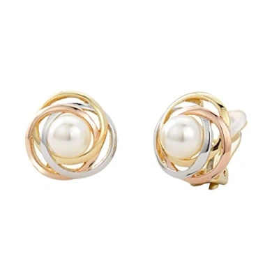 Abbildung von Traveller Ohrclip Damen weisse 10mm Perle tricolor 113955