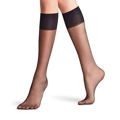 Abbildung von Falke Shelina 12 Denier Ultratransparent Shiny Kniestrümpfe, Damen, Größe: 39 42, Black (3009)