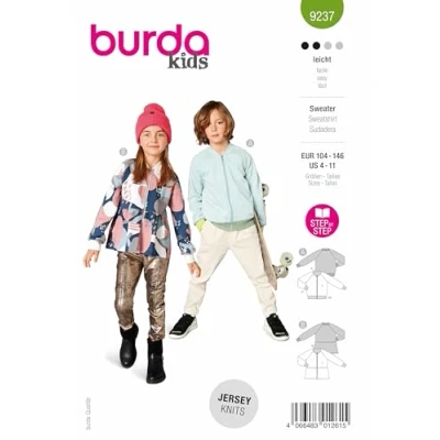 Abbildung von Burda Schnittmuster, 9237, Sweater [Kinder, Gr. 104 146 ], Level 2 leicht