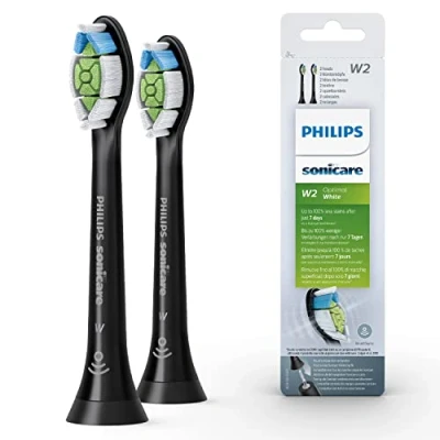 Abbildung von Philips Sonicare Original W2 Optimal White Standard Schallzahnbürstenköpfe 2er Pack in Schwarz (Modell HX6062/13)