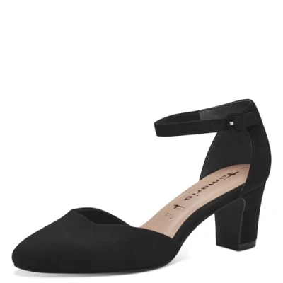 Abbildung von Tamaris Damen Pumps Textil Blockabsatz Vegan; BLACK, EU 35