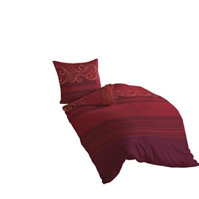 Abbildung von Bierbaum Bettwäsche 4429, Mako Satin, Designed in Germany, rot 04, 135x200 + 80x80 cm