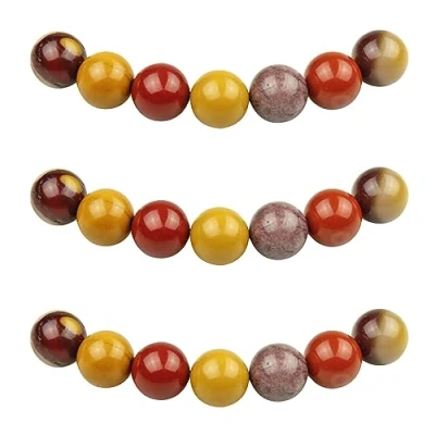 Abbildung von MJDCB Perlen zum Auffädeln 10mm 35 stück Mookait Jaspis Halbedelsteine mit Loch Natürliche Lose Runde Steinperlen für Herstellung Schmuck Armbänder Halsketten