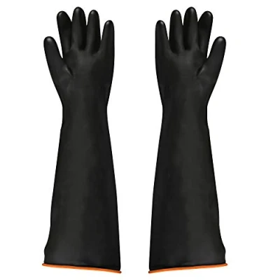 Abbildung von FOCCTS Naturgummilatex Handschuh Industrie Anti Chemische Säure Alkali Gummihandschuhe 55cm