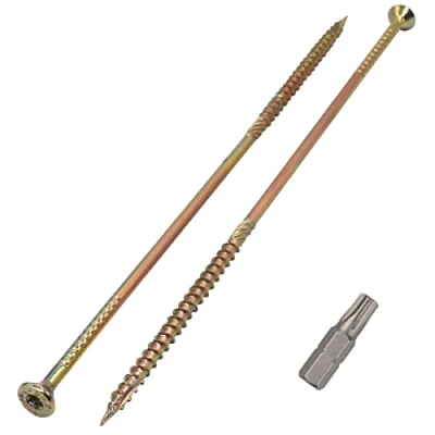 Abbildung von SKIR&#039;CO (10 Stück) Universalstahl verzinkt 6,0 x 240 mm gelb Holzschrauben Senkkopf Torxkopf Typ 17 Spanplattenschrauben