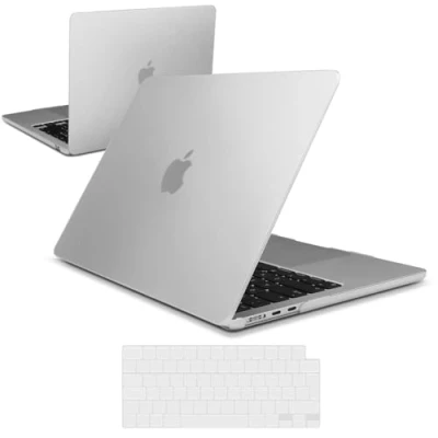 Abbildung von iNeseon Hülle Kompatibel mit 2022 2024 MacBook Air 13,6 M3 M2 A3113 A2681, Kunststoff Slim Schutzhülle Hartschale Case + Tastaturschutz für 13.6, Matt Transparent