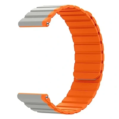 Abbildung von System S Armband 20 mm aus Silikon magnetisch für Samsung Galaxy Watch 5 4 in Orange
