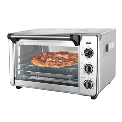 Abbildung von Russell Hobbs Backofen Airfryer [5 in 1: Heißluftfritteuse, Minibackofen, Grill, Toaster, Warmhaltefunktion] Express (20l, Pizza Ø 30cm, inkl. Frittierkorb, Backblech&amp;Grillrost) Umluft Ofen 26680 56