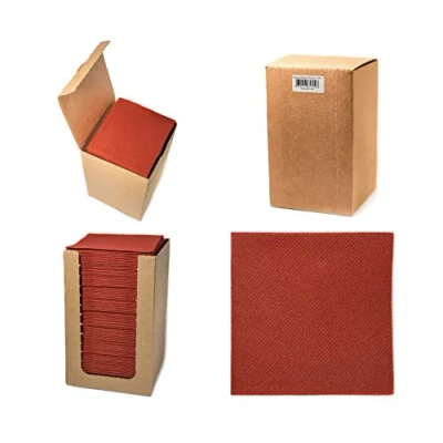 Abbildung von Alvotex CHIC Airlaid 100 Coctailservietten, 1/4 Falten Stoffähnlich, Hochwertige Einwegserviette, Burgundy, 20x20 cm