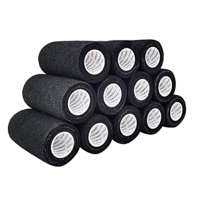 Abbildung von COMOmed selbstklebender verband elastische binde handgelenk bandage pflaster rolle Dog Bandagen Tierische Schwarz 10 cm X 12 Bände