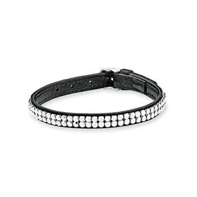 Abbildung von s. Oliver Damen Armband Lederarmband Swarovski Elements Edelstahl Kristall silber Rundschliff 21 cm 544757