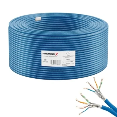 Abbildung von Premium X 50m CAT 8 Netzwerkkabel Duplex LAN Kabel Ethernet Datenkabel S/FTP PiMF PoE Cca Cat8 Installationskabel