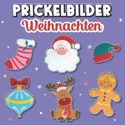 Abbildung von Prickelbilder Weihnachten: Prickelvorlagen für Kinder ab 3 Jahren 50 Prickelblock Motive Winter zum Basteln, Prickeln, Malen, Ausschneiden Jungen und Mädchen