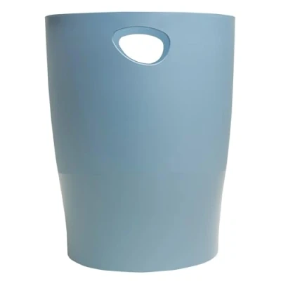 Abbildung von EXACOMPTA Ref. 45370D 1 Papierkorb mit Griffen ECOBIN Autentik großes Fassungsvermögen 15 l Maße 26,3 x 33,5 cm für Büro oder Zuhause Blau Grau