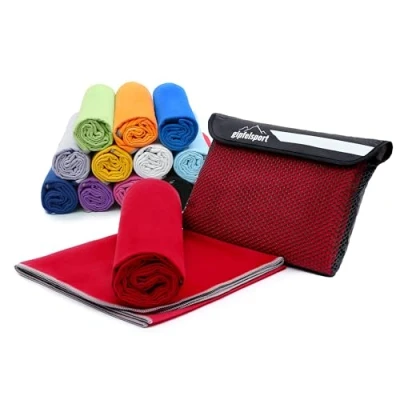 Abbildung von gipfelsport Mikrofaser Handtuch Microfaser Handtücher Set, Strandtuch, Badetuch I groß, schnelltrocknend für Sport, Beach, Reise, Outdoor, Camping leicht, dünn, klein 110x50cm Rot