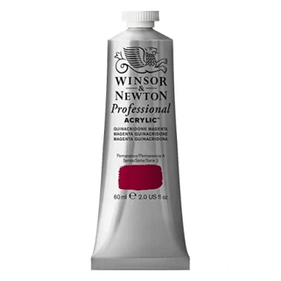 Abbildung von Winsor &amp; Newton 2320545 Professional Acrylfarbe in Künstlerqualität, hohe Farbbrillanz Deckkraft, Archivqualität, 60ml Tube Quinacridone Magenta