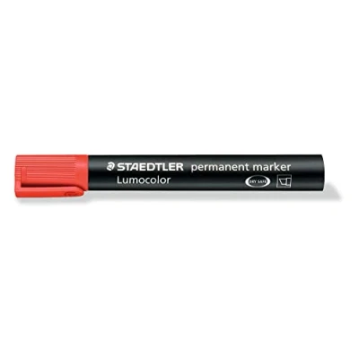 Abbildung von STAEDTLER 350 2 Lumocolor Marker permanent Keilspitze, oder 5 mm, 10 Stück, rot