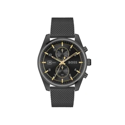 Abbildung von BOSS Chronograph Quarz Uhr für Herren Kollektion SKYTRAVELLER mit Edelstahlarmband 1514150