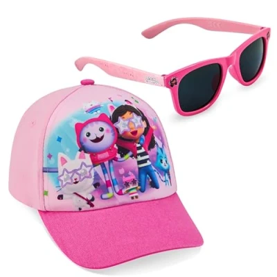 Abbildung von Gabbys Dollhouse Sonnenbrille Kinder Baseball Cap Set mit 400 UV Schutz Geschenke für Mädchen