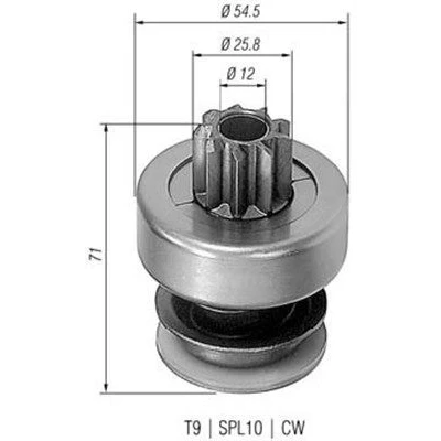 Abbildung von MAGNETI MARELLI 940113020061 Ritzel, Starter MERCEDES BENZ: T1 Minibus