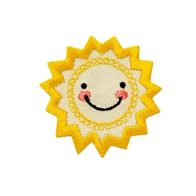 Abbildung von Mono Quick Bügelbild Aufnäher Patch Applikation zum Aufbügeln Sommer Sonne gelb 3,5 cm 4015