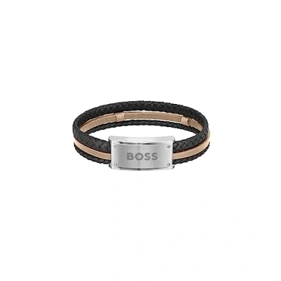 Abbildung von BOSS Galen Armband, Herren, Größe: One Size, Camel/black