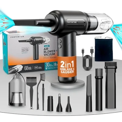 Abbildung von PORTENTUM Air blower and vacuum ABV 1, Staubsauger und Luftgebläse, Schwarz, 68 W, 75 Dezibel