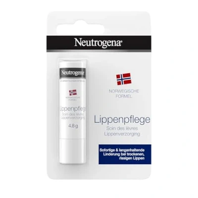 Abbildung von Neutrogena Lippenpflege (4,8 g), Lippenpflegestift mit Glycerin für trockene rissige Lippen, pflegender Lippenstift reichhaltiger Formel schnelle und anhaltende Pflege