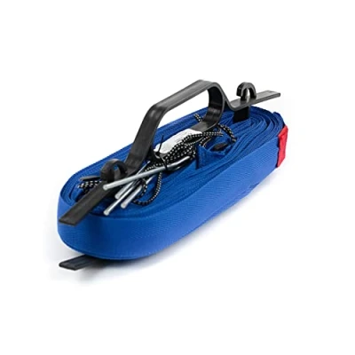 Abbildung von RomiSport Linien für Badminton Spielfeldmarkierung Courtline max. 6.15 x 13.4 m zum Breite 4cm Markierung Gelb Rasen Sand Ankerhaken (Blau)