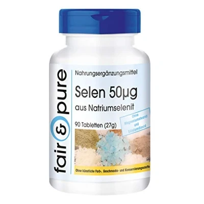 Abbildung von Fair &amp; Pure® Selen 50μg Tabletten aus Natriumselenit 90 vegan hefefrei ohne Magnesiumstearat