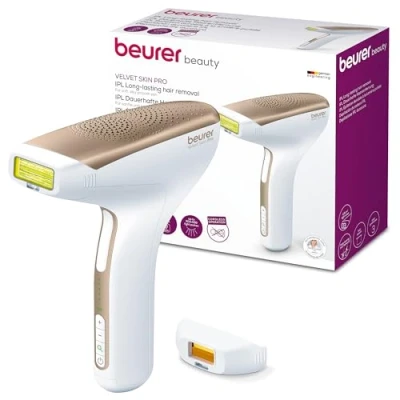 Abbildung von Beurer IPL Velvet Skin Pro Akkugerät, dauerhafte Haarentfernung, klinisch getestet, große Lichtfläche, 300.000 Lichtimpulse