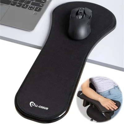 Abbildung von LL COEUR Ergonomische Computer Handgelenkstütze Mausarmhalterung Einstellbar Armablage Handgelenkauflage Verstellbar Armauflage Schreibtisch Extender für Tisch und Stuhl