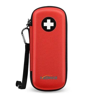 Abbildung von MEDMAX EpiPen Medical Tragetasche, tragbare Notfalltasche Hartschalen Eva stoßfest Medikament Tasche Organizer für 2 EpiPens, Asthma Inhalator, Anti Histamin, Auvi Q, Allergy Medicine Essentials