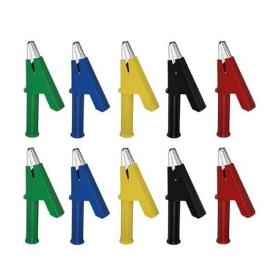 Abbildung von Aofan 10 Stück 5 Farben Krokodilklemme 380V 20A 4mm Isolierte Klemme Elektrischer Test Bananenbuchse Multimeter