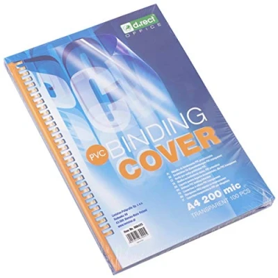 Abbildung von D.RECT PVC Deckblätter, A4, 200 Mikron, transparent, 100er Pack
