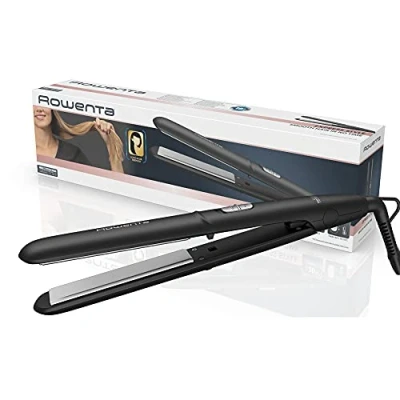 Abbildung von Rowenta SF1810 Express Style Haarglätter zwei Temperaturen (180C und 210C) Keramik Turmalin Beschichtung extra Lange Platten rasche Aufheizung Verriegelungssystem Schwarz/Silber