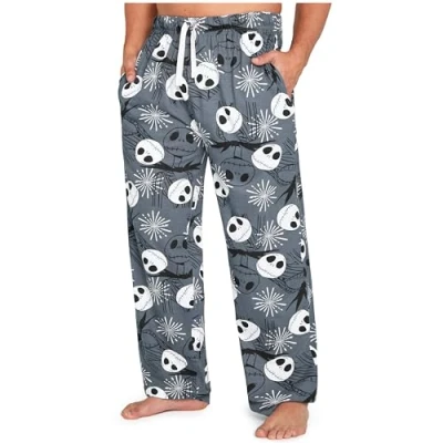 Abbildung von Disney Herren Lang Pyjamahose, Bequeme Loungewear PJs mit Taschen Geschenke für Ihn (L, Multi Buchse)