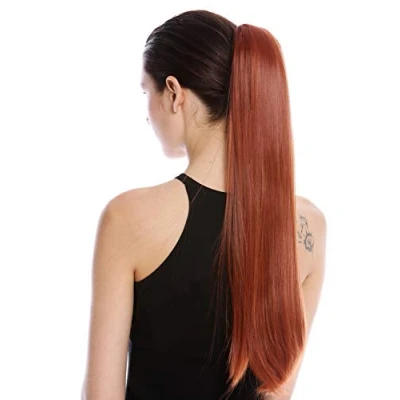 Abbildung von WIG ME UP YZF 1094S 130 Haarteil Zopf Pferdeschwanz Steckkamm und Band/Bändchen 63 cm lang glatt Rot Kupfer
