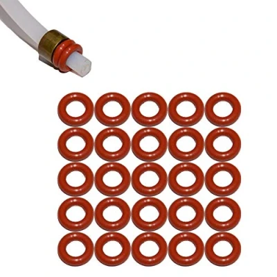 Abbildung von 25x Dichtung O Ringe für 4mm Druckschlauch Teflonschschlauch kompatibel mit Saeco Philips Siemens Bosch Krups Gaggia Miele Solis Rotel Satrap Jura Delonghi Melitta AEG Neff D15 von Snapworld Kaffee
