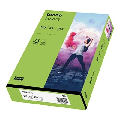 Abbildung von inapa farbiges Druckerpapier, buntes Papier tecno Colors: 120 g/m², A4, 250 Blatt, grün
