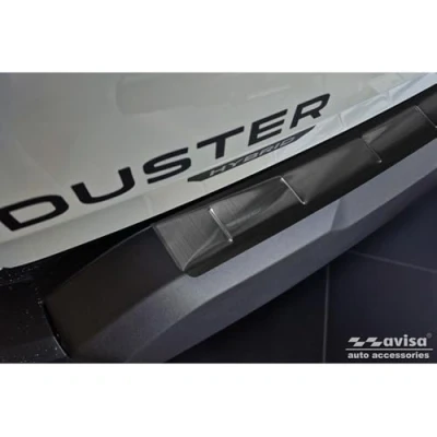 Abbildung von Avisa Schwarz Edelstahl Heckstoßstangenschutz kompatibel mit Dacia Duster III 2024 &#039;Ribs&#039;