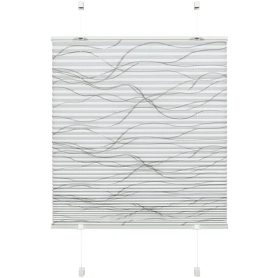 Abbildung von GARDINIA EASYFIX Katy Wave Plissee ohne Bohren, Zum Klemmen, Blickdichtes Falt Rollo, Inkl. aller Montage Teile, 2 Bedienschienen, Weiß, 50 x 130 cm