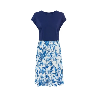 Abbildung von Lascana Sommer Jerseykleid, Damen, Größe: 42, Blau creme bedruckt
