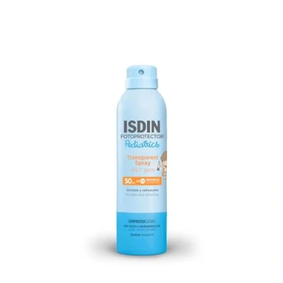 Abbildung von ISDIN Pediatrics Wet Skin Transparent Spray LSF50 (250ml) Wasserfest und unsichtbarer leichter Lichtschutz