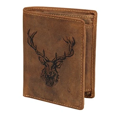Abbildung von Greenburry Vintage Royal Stag Geldbörse mit Hirsch Prägung braun